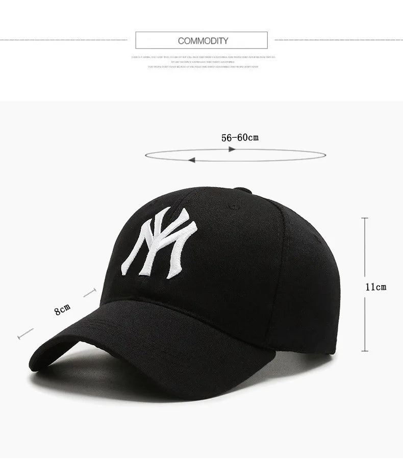 Fashion Embroidered Letter Baseball Cap – Unisex Adjustable Snapback Hat for Men & Women, Cotton Trucker Sun Visor