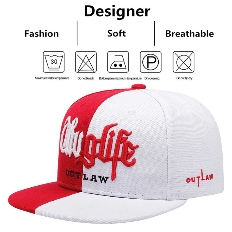 Men's Thief Series Dual-Tone Snapback Cap – Unisex Adjustable Hip Hop Streetwear Baseball Hat with Sunshade
