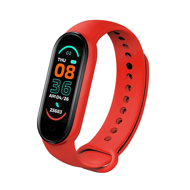 M6 Smartwatch – Fitness Tracker with Heart Rate & Blood Pressure Monitor, Waterproof Sports Band for Men & Women
