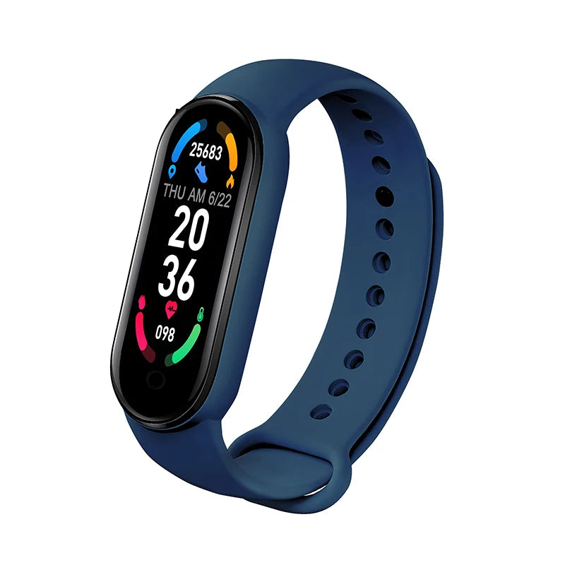 M6 Smartwatch – Fitness Tracker with Heart Rate & Blood Pressure Monitor, Waterproof Sports Band for Men & Women