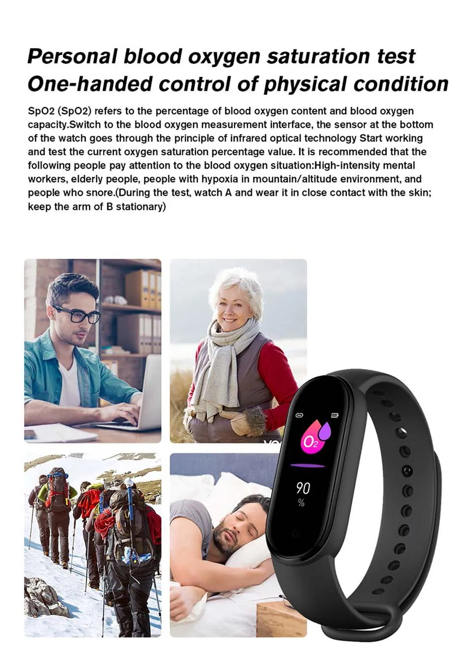 M6 Smartwatch – Fitness Tracker with Heart Rate & Blood Pressure Monitor, Waterproof Sports Band for Men & Women