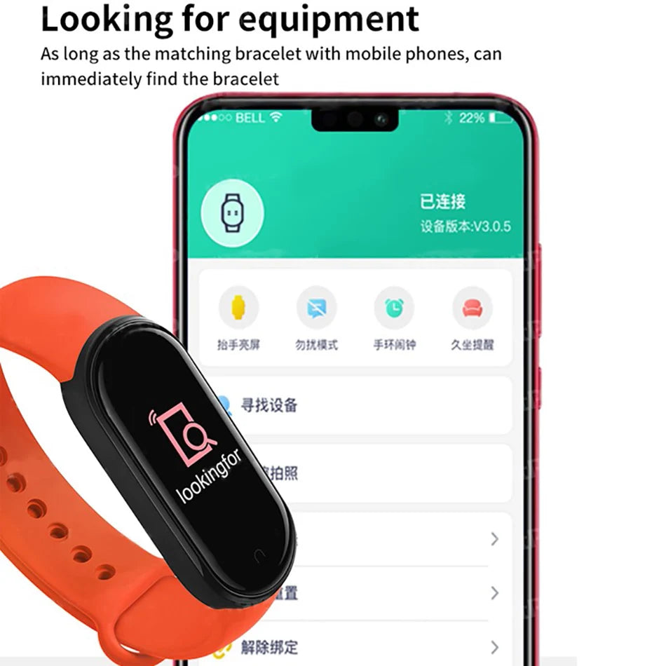 M6 Smartwatch – Fitness Tracker with Heart Rate & Blood Pressure Monitor, Waterproof Sports Band for Men & Women