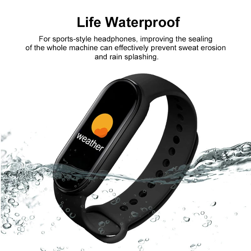 M6 Smartwatch – Fitness Tracker with Heart Rate & Blood Pressure Monitor, Waterproof Sports Band for Men & Women
