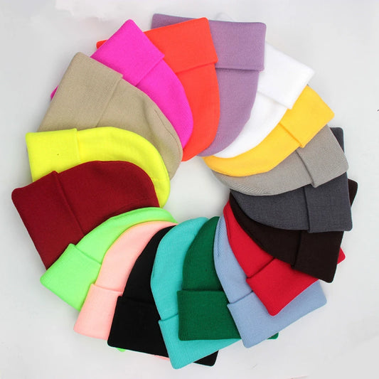 Unisex Knitted Beanie – Soft Warm Wool Blend Skull Cap for Men & Women, Winter Ski Hat in 24 Colors