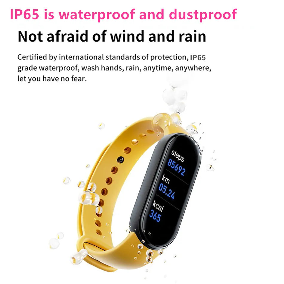 M6 Smartwatch – Fitness Tracker with Heart Rate & Blood Pressure Monitor, Waterproof Sports Band for Men & Women