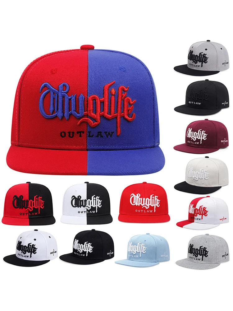 Men's Thief Series Dual-Tone Snapback Cap – Unisex Adjustable Hip Hop Streetwear Baseball Hat with Sunshade