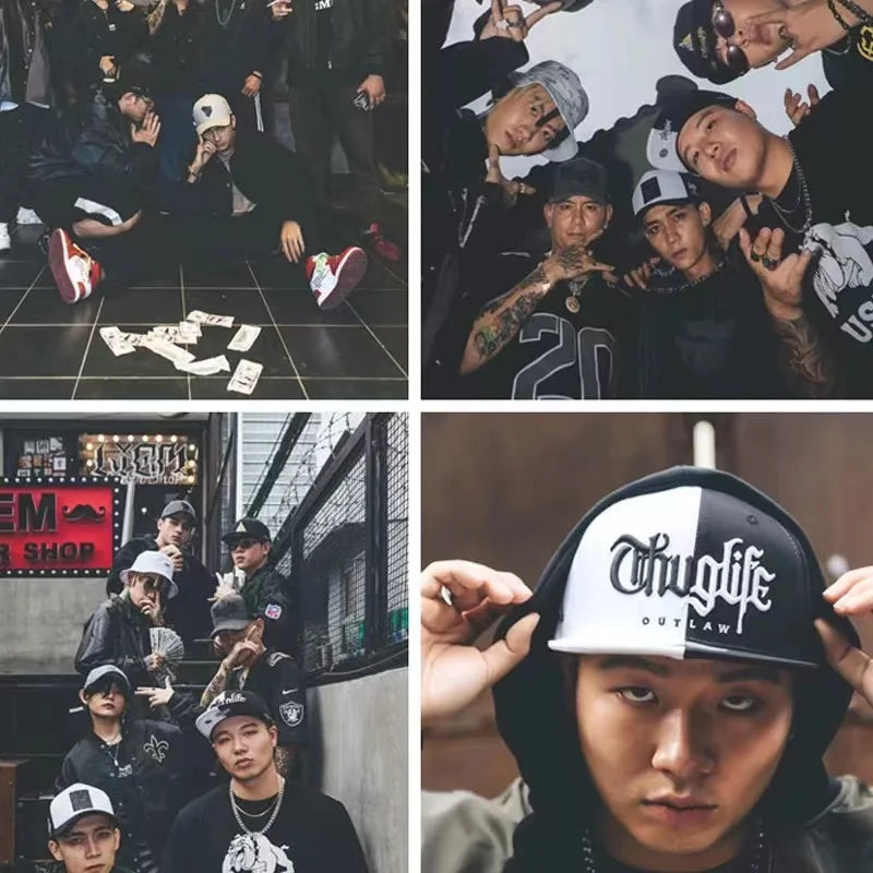 Men's Thief Series Dual-Tone Snapback Cap – Unisex Adjustable Hip Hop Streetwear Baseball Hat with Sunshade