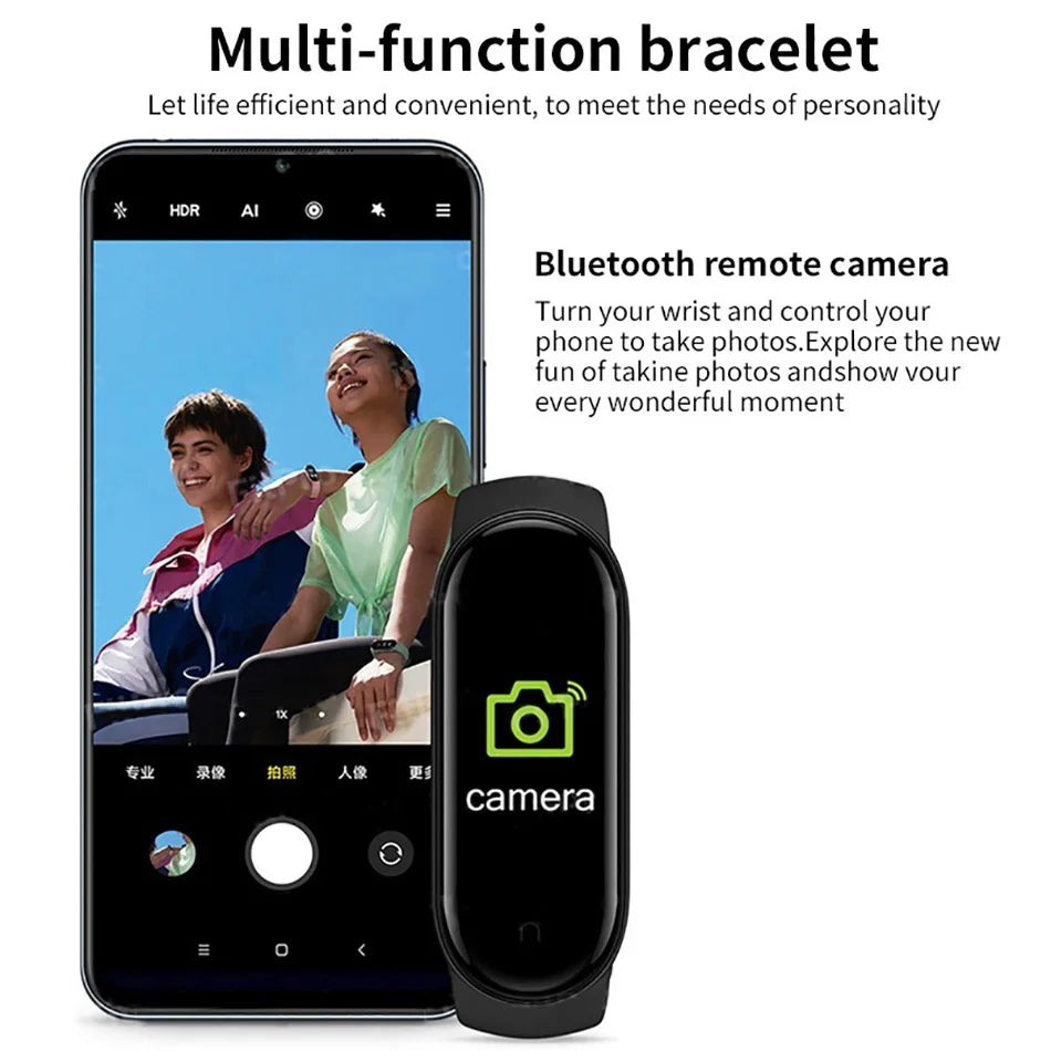 M6 Smartwatch – Fitness Tracker with Heart Rate & Blood Pressure Monitor, Waterproof Sports Band for Men & Women